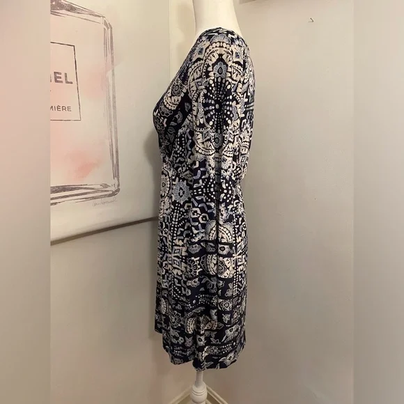 Venus Long Sleeve Dress Size S Blue Floral - Picture 5 of 11